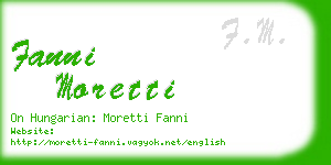 fanni moretti business card